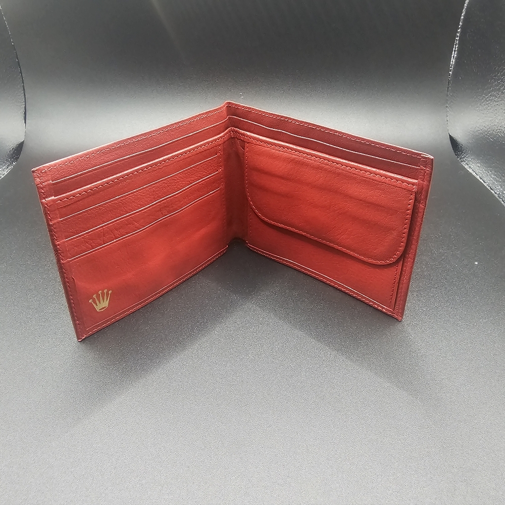 Authentic Rolex Red Leather Bi-Fold Wallet  Brand NEW